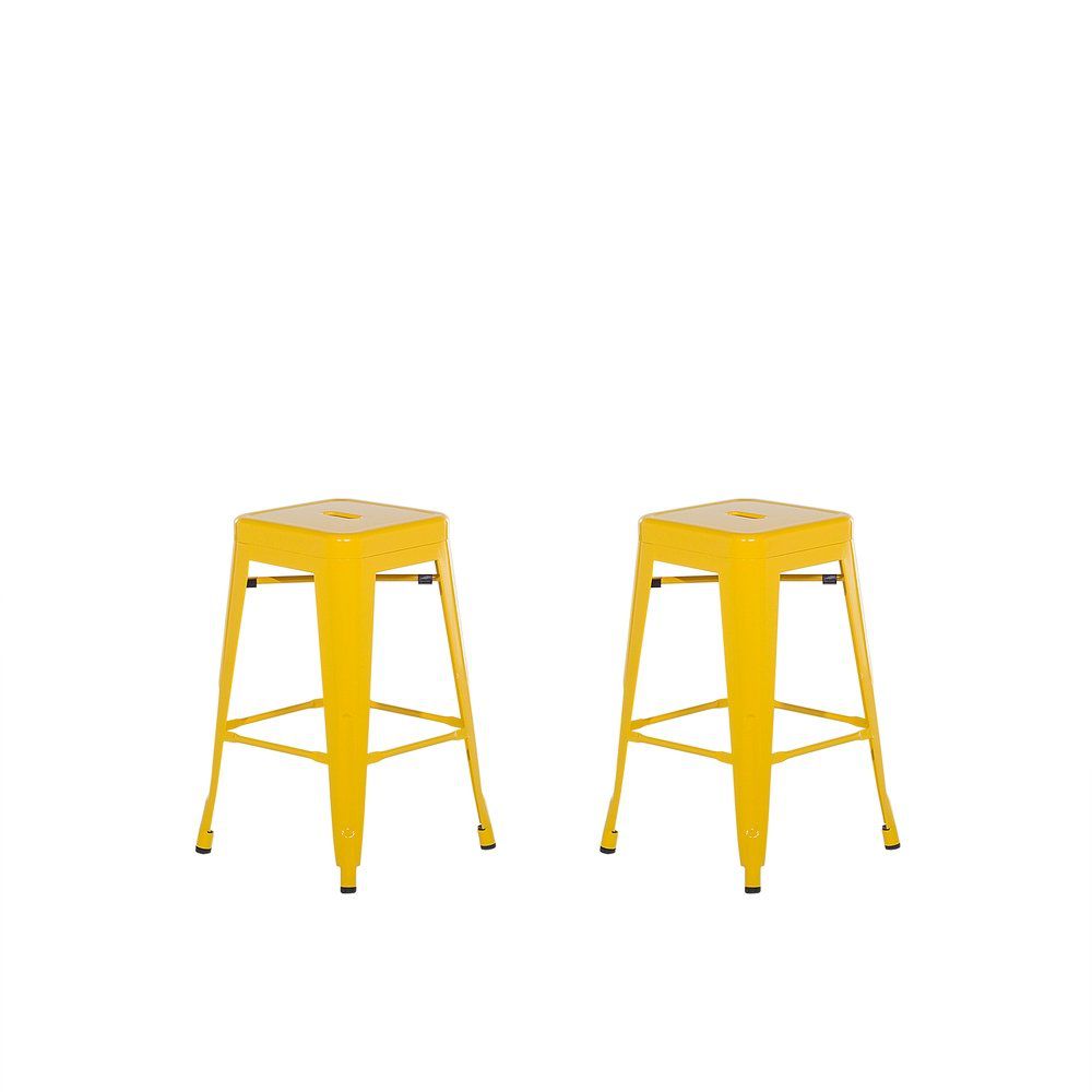 Sada 2 ocelových barových stoliček 60 cm žluté CABRILLO - Beliani.cz