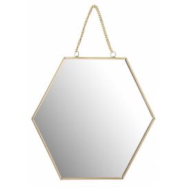Home Styling Collection Nástěnné zrcadlo ve tvaru šestiúhelníku, šířká 29 cm, kov, zlatá barva EMAKO.CZ s.r.o.