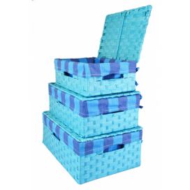 Vingo Úložný box s víkem světle modrý Rozměry (cm): 48x30, v. 17