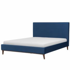 Čalouněná postel námořnická modrá 160 x 200 cm BAYONNE