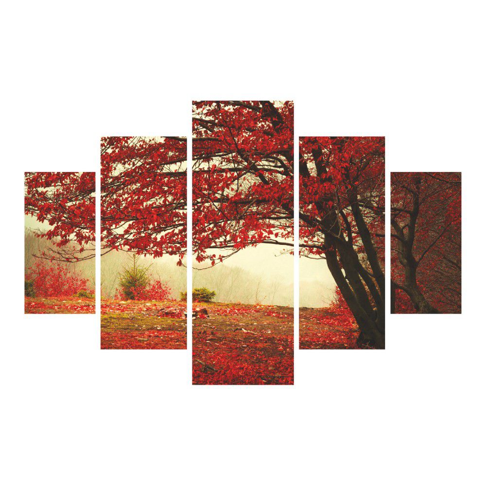 Hanah Home Vícedílný obraz Rudý Podzim 92 x 56 cm - Bonami.cz