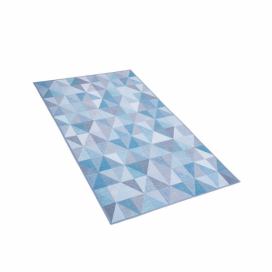 Modrošedý krátkovlasý koberec KARTEPE 80x150 cm