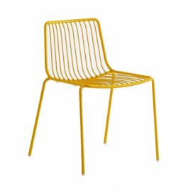 Pedrali Žlutá kovová jídelní židle Nolita 3650
