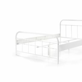 Bílá kovová postel Vipack Boston 140 x 200 cm