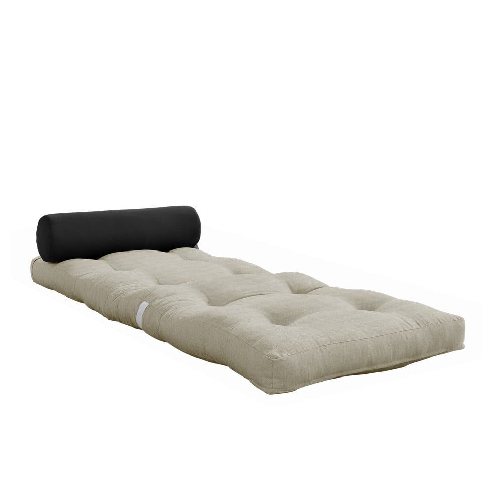 Šedobéžová futonová matrace 70x200 cm Wrap Linen Beige/Dark Grey – Karup Design - Bonami.cz