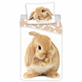 Jerry Fabrics povlečení bavlna fototisk Bunny brown 140x200 70x90 cm 