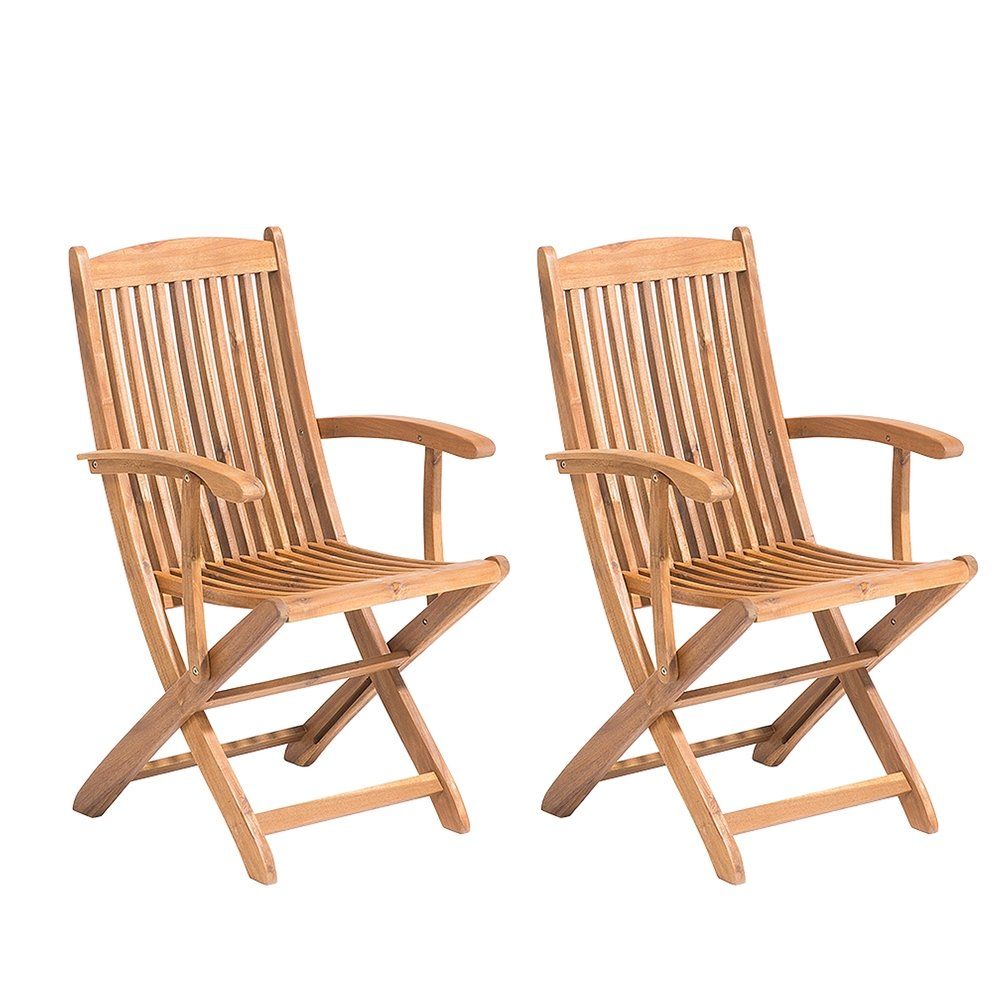 Sada dvou zahradních dřevěných židlí MAUI - Beliani.cz