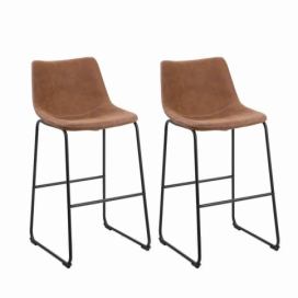 Sada dvou hnědých barových židlí FRANKS