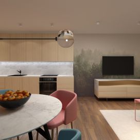 Kuchyně s obývací stěnou