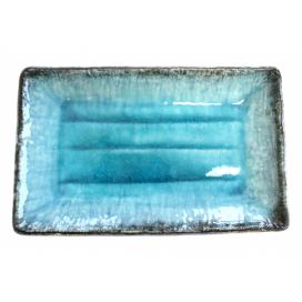 Modrý keramický servírovací talíř MIJ Sky, 21 x 13,5 cm