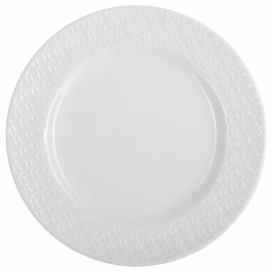 Secret de Gourmet Porcelánový dezertní talíř s reliéfním vzorem, klasické bílé porcelánové nádobí