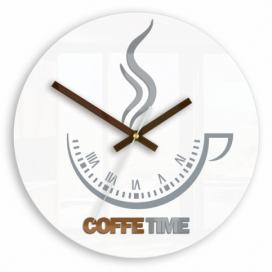 ModernClock Nástěnné hodiny Coffe Time bílé