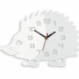 ModernClock Nástěnné hodiny Ježek bílé