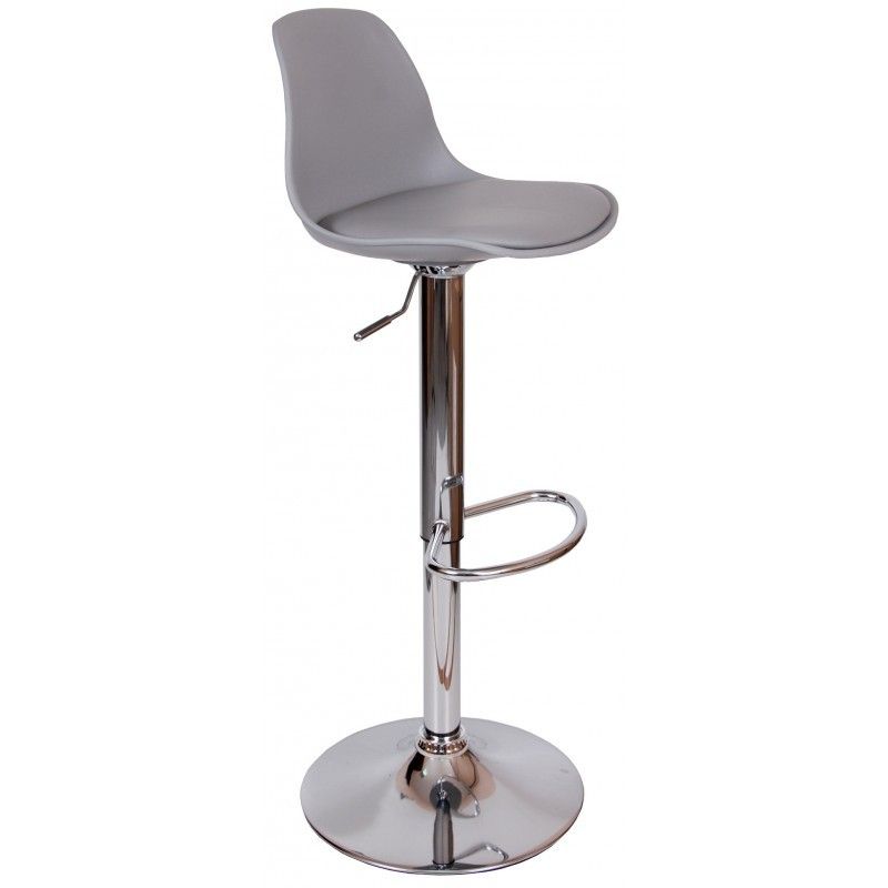 Bílá koženková barová židle Kave Home Orlando s bílou podnoží 60-82 cm - Designovynabytek.cz