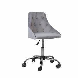 Sametová kancelářská židle šedá PARRISH
