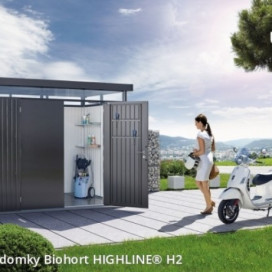 Biohort Zahradní domek HIGHLINE® H2, stříbrná metalíza
