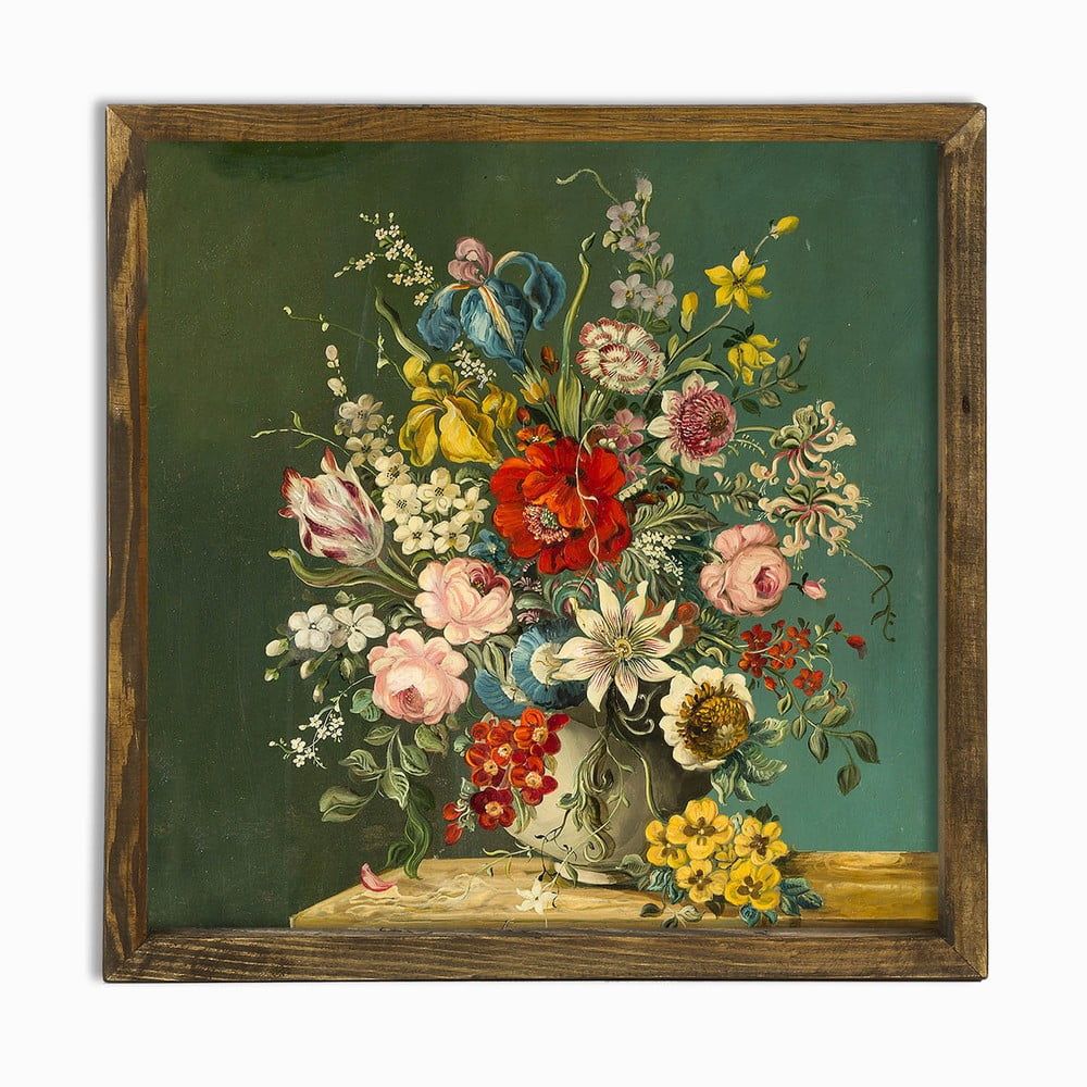 Nástěnný obraz Vintage Flowers, 50 x 50 cm - Bonami.cz