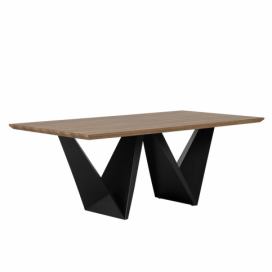 Jídelní stůl v tmavém odstínu dřeva a černé barvě SINTRA