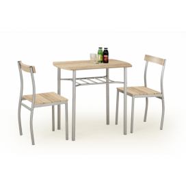 LANCE Komplet stůl + 2 Židle Dub sonoma