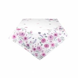 Ubrus na stůl Roses and butterflies - 100*100 cm Clayre & Eef