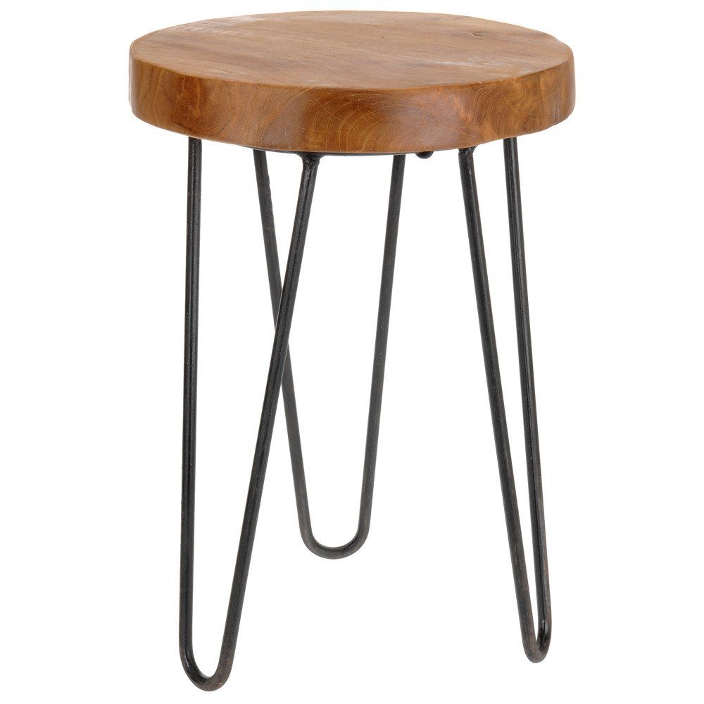 Home Styling Collection Dřevěná stolička s kovovými nohami, 30 x 42 cm - EMAKO.CZ s.r.o.