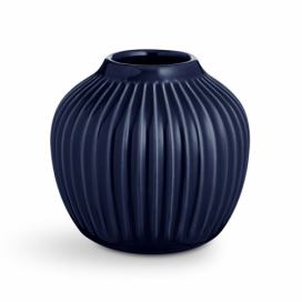 Tmavě modrá kameninová váza Kähler Design Hammershoi, ⌀ 13,5 cm