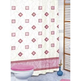 Bellatex koupelnový závěs růžové čtverce 180x200 cm 