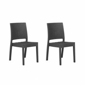 Sada 2 šedých zahradních židlí FOSSANO
