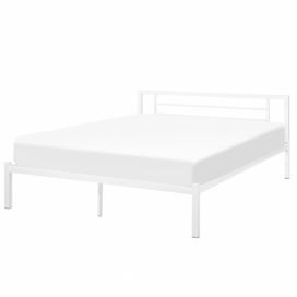 Kovová postel s rámem 180 x 200 cm bílá CUSSET