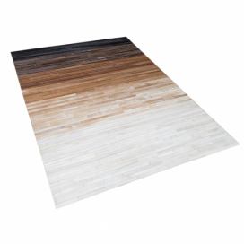 Černohnědý kožený koberec 140 x 200 cm BEYLI