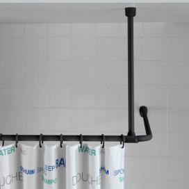 Černý držák na strop pro sprchový závěs 57 cm – Wenko