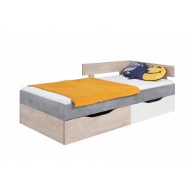 Dětská postel Sigma SI16 L/P Bílý lux / beton / Dub