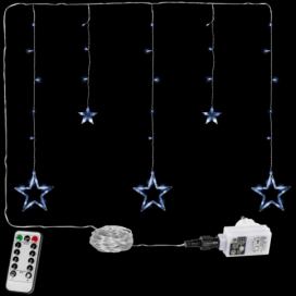 VOLTRONIC® Vánoční závěs - 5 hvězd, 61 LED, studeně bílý + ovladač