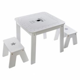 Atmosphera Dřevěný stůl s stoličkami pro děti, 51x57x57, 26x19x36 cm