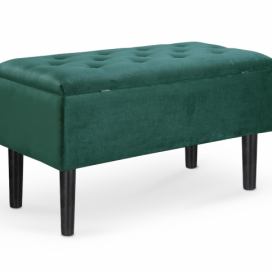 CLEO lavice s úložným prostorem tmavě zelený