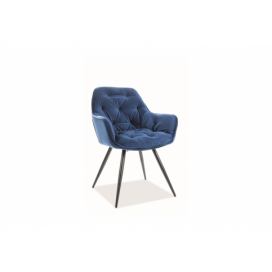 Židle CHERRY VELVET Černá Konstrukce/tmavě modrý BLUVEL 86