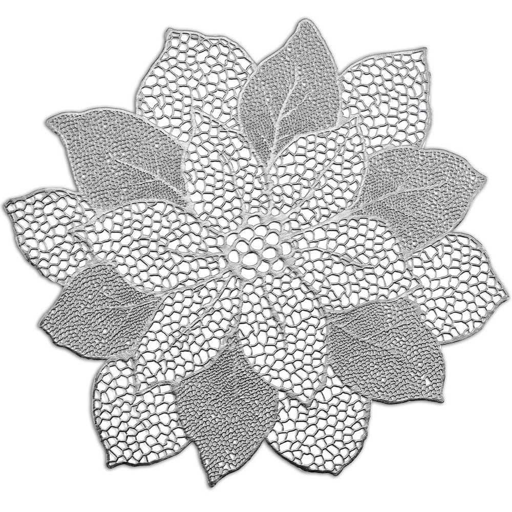 Zeller Prostírání FLOWER, stříbrná, 43 cm - EMAKO.CZ s.r.o.