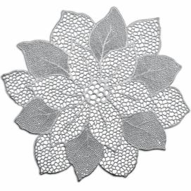 Zeller Prostírání FLOWER, stříbrná, 43 cm