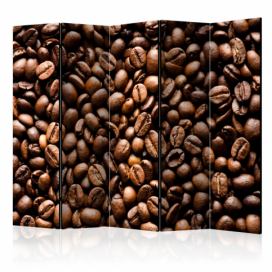 Paraván Roasted coffee beans Dekorhome 225x172 cm (5-dílný)