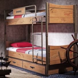 Nábytek Harmonia s.r.o.: Dětská patrová postel Jack 90x200cm s úložným prostorem - dub lancelot