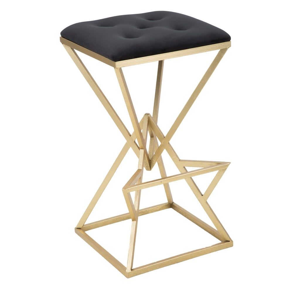 Sametová barová židle v černo-zlaté barvě 75 cm Piramid – Mauro Ferretti - Bonami.cz