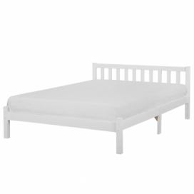 Dřevěná postel 160 x 200 cm bílá FLORAC