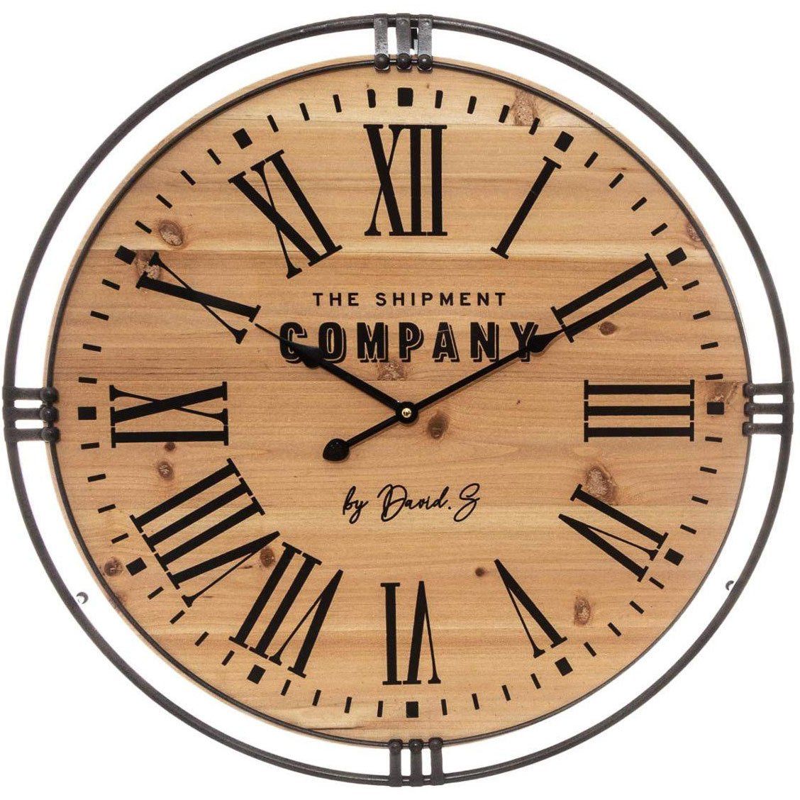 Atmosphera Kulaté dřevěné nástěnné hodiny Colonial, 58 cm - EMAKO.CZ s.r.o.