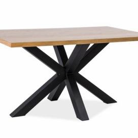 Stůl Cross 150x90 masiv Dub/Černý