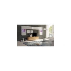 Gibmeble obývací stěna Calabrini 2 barevné provedení bílá / dub zlatý