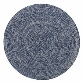 Kulatý džínový koberec ⌀ 140 cm tmavě modrý BULUCA Beliani.cz