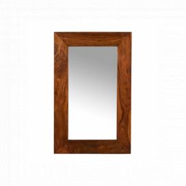 Nástěnné zrcadlo v tmavě hnědém dřevěném rámu Fleuretta - 80*55*2 cm J-Line by Jolipa