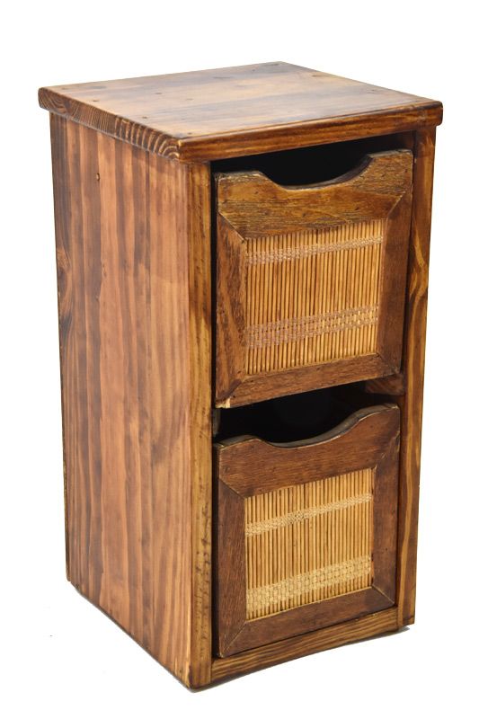 Vingo Skříňka se 2 zásuvkami s bambusem, 20 x 38 cm - Vingo