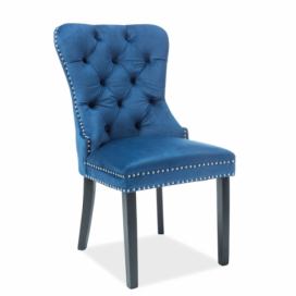 Židle AUGUST VELVET Černá Konstrukce/tmavě modrá BLUVEL86