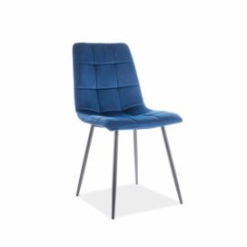 Židle MILA VELVET Černý Konstrukce/Tmavě modrý BLUVEL 86
